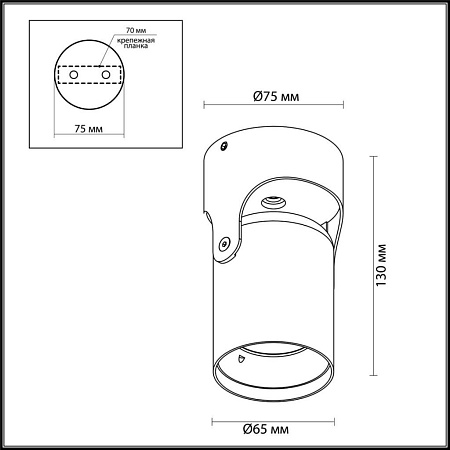 Накладной спот Odeon Light Corsus 3855/1C