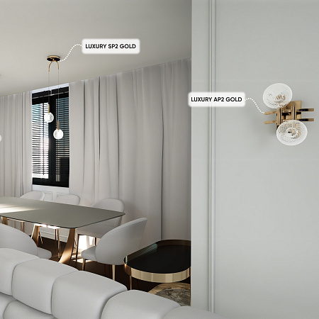 Бра Crystal Lux LUXURY AP2 GOLD Бра Crystal Lux LUXURY AP2 GOLD