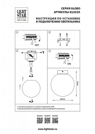 Потолочный светильник Lightstar Globo 812021