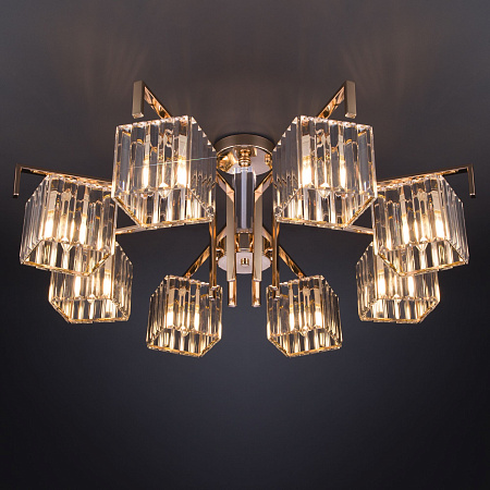 Люстра потолочная хрустальная  Eurosvet April 10126/8 золотой (a054450)