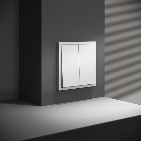 Выключатель двухклавишный перекрестный встраиваемый 10А Voltum S70 (белый) VLS020502 Выключатель двухклавишный перекрестный встраиваемый 10А Voltum S70 (белый) VLS020502