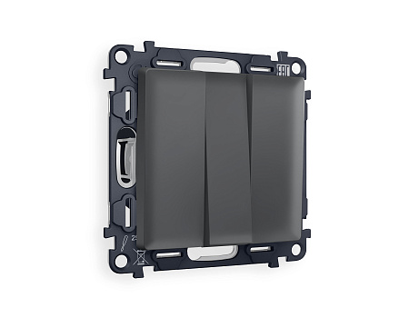 Комплект механизма 3-клавишного выключателя Ambrella Volt ALFA MA905010 Комплект механизма 3-клавишного выключателя Ambrella Volt ALFA MA905010