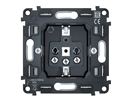 Механизм электрической розетки с заземлением на винтовых зажимах Ambrella Volt QUANT VM141