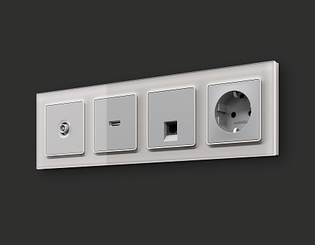 Комплект механизма TV розетки оконечной Ambrella Volt ALFA MA413010 Комплект механизма TV розетки оконечной Ambrella Volt ALFA MA413010