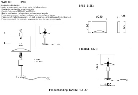 Настольная лампа Crystal Lux MAESTRO LG1 GOLD
