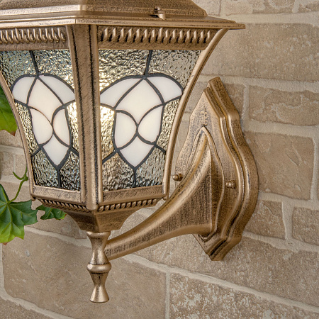 Уличный настенный светильник Elektrostandard Altair черное золото (a024999)