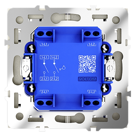 Выключатель с самовозвратом встраиваемый VOLTUM S70 двухклавишный (шелк) VLS020604 Выключатель с самовозвратом встраиваемый VOLTUM S70 двухклавишный (шелк) VLS020604