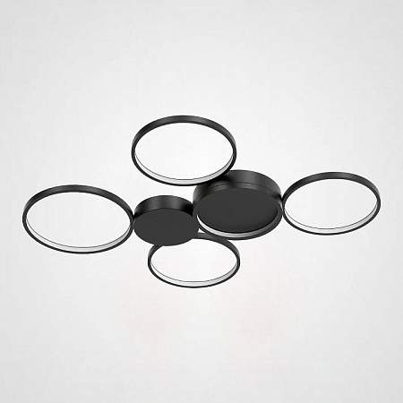 Люстра потолочная светодиодная Imperiumloft TWINE 5 rings Black 204613-26