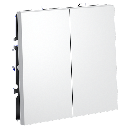 Выключатель с самовозвратом встраиваемый VOLTUM S70 двухклавишный (белый матовый) VLS020602 Выключатель с самовозвратом встраиваемый VOLTUM S70 двухклавишный (белый матовый) VLS020602