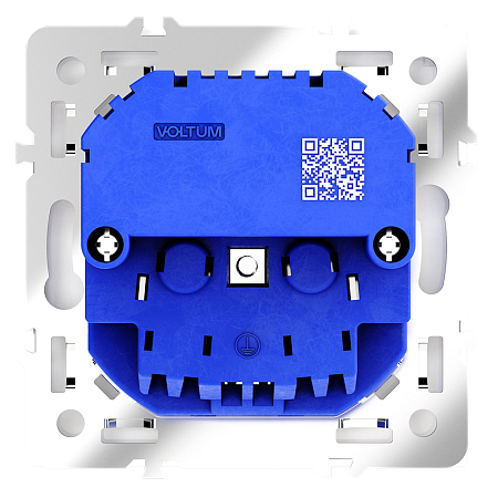 Розетка встраиваемая VOLTUM S70 с заземлением и защитными шторками, с USB, A+A, (белый глянцевый) VLS040401