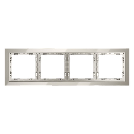 Рамка стеклянная VOLTUM S70 на 4 поста, (кашемир, стекло) VLS110403