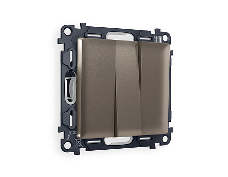 Комплект механизма 3-клавишного выключателя Ambrella Volt ALFA MA635010 Комплект механизма 3-клавишного выключателя Ambrella Volt ALFA MA635010