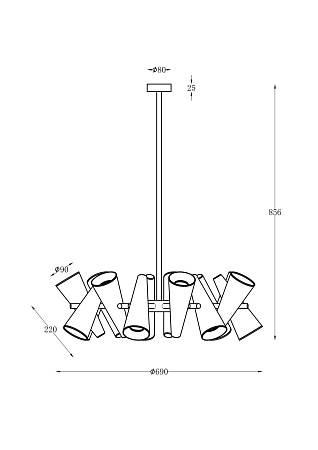 Люстра на штанге Maytoni Giro MOD095PL-14BS Люстра на штанге Maytoni Giro MOD095PL-14BS