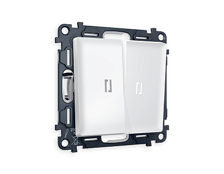 Комплект механизма 2-клавишного проходного выключателя с подсветкой 5600K Ambrella Volt ALFA MA124035