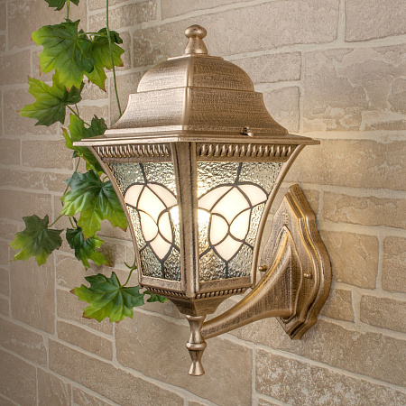 Уличный настенный светильник Elektrostandard Altair черное золото (a024999)