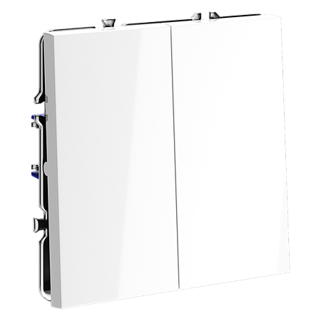 Выключатель с самовозвратом встраиваемый VOLTUM S70 двухклавишный (белый глянцевый) VLS020601 Выключатель с самовозвратом встраиваемый VOLTUM S70 двухклавишный (белый глянцевый) VLS020601