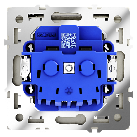 Розетка встраиваемая VOLTUM S70 с заземлением, защитными шторками и крышкой (шелк) VLS040304 Розетка встраиваемая VOLTUM S70 с заземлением, защитными шторками и крышкой (шелк) VLS040304