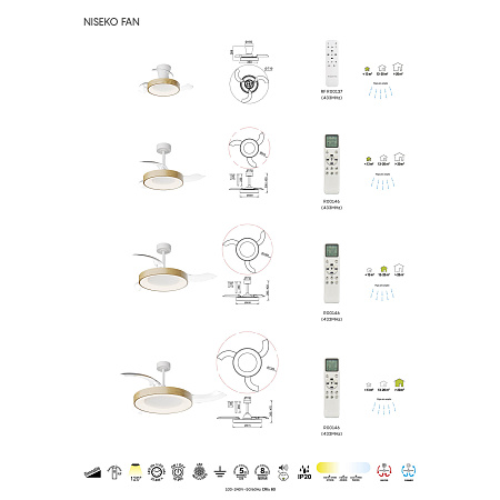 Люстра с вентилятором светодиодная Mantra NISEKO FAN 9091 Люстра с вентилятором светодиодная Mantra NISEKO FAN 9091