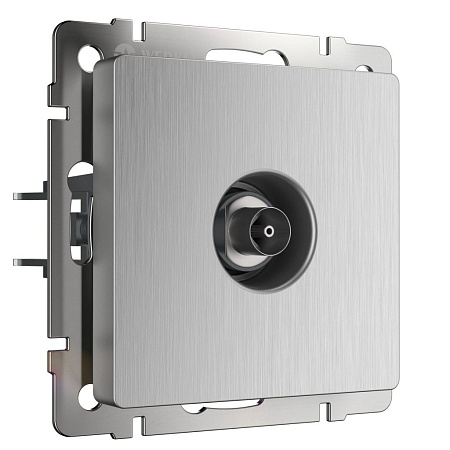 ТВ-розетка оконечная cеребряная рифленая Werkel W1183009 4690389159909 a051363