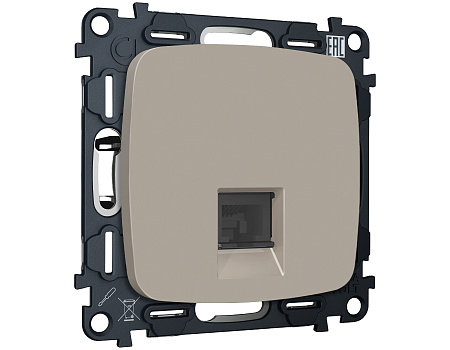 Комплект механизма компьютерной розетки RJ-45 (8P8C) CAT6A экранированной с защитной шторкой Ambrella Volt Omega MO372005 Комплект механизма компьютерной розетки RJ-45 (8P8C) CAT6A экранированной с защитной шторкой Ambrella Volt Omega MO372005