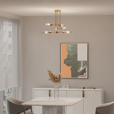 Люстра на штанге Eurosvet Oriens 60166/6 латунь a068071 Люстра на штанге Eurosvet Oriens 60166/6 латунь a068071