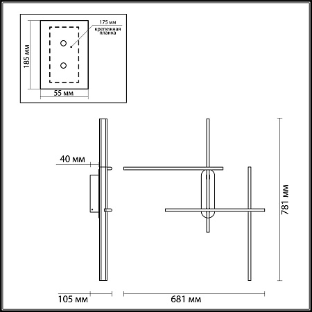 Светильник настенный светодиодный Odeon Light RUDY 3890/36WLP