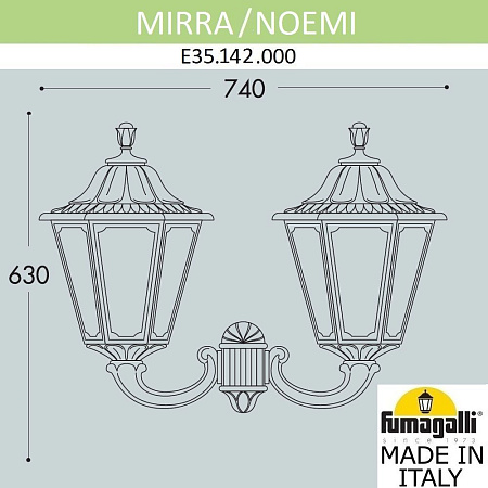 Уличный настенный светильник FUMAGALLI MIRRA/NOEMI E35.142.000.AYH27