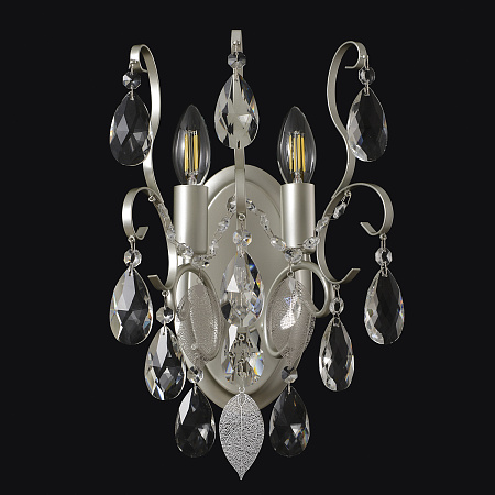 Светильник настенный Crystal Lux ESMIRALDA AP2 SILVER