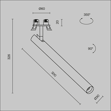 Светильник встраиваемый светодиодный Maytoni Focus T C141RS-L300-6W3K-B