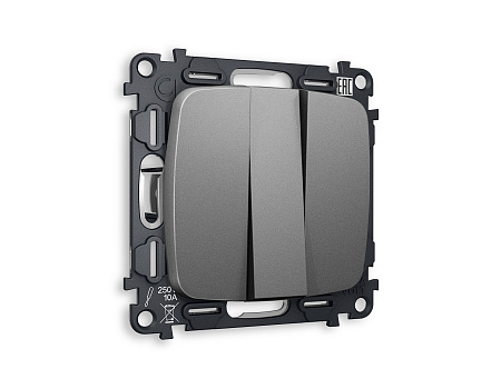 Комплект механизма 3-клавишного выключателя Ambrella Volt OMEGA MO655010 Комплект механизма 3-клавишного выключателя Ambrella Volt OMEGA MO655010