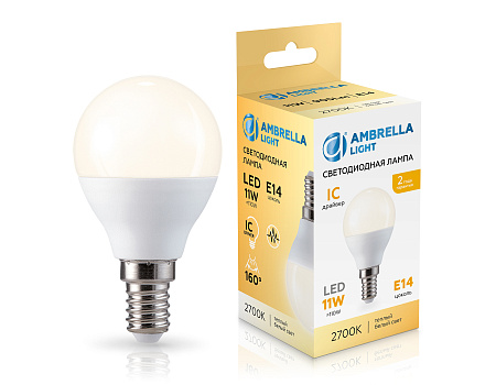 Лампа светодиодная 11W E14 2700K Ambrella light G45 451113 Лампа светодиодная 11W E14 2700K Ambrella light G45 451113