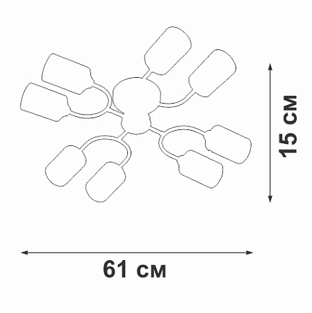 Люстра потолочная Vitaluce V2822-1/8PL Люстра потолочная Vitaluce V2822-1/8PL