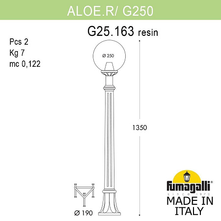 Ландшафтный светильник FUMAGALLI ALOE`.R/G250 G25.163.000.AZE27