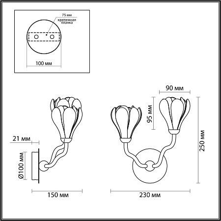 Бра Odeon Light GARDI 5090/2W