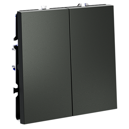 Проходной переключатель встраиваемый VOLTUM S70 двухклавишный (титан) VLS020306 Проходной переключатель встраиваемый VOLTUM S70 двухклавишный (титан) VLS020306