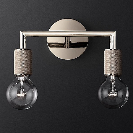 Бра Imperiumloft RH Utilitaire Double Sconce Silver 44.556 123265-22 Бра Imperiumloft RH Utilitaire Double Sconce Silver 44.556 123265-22