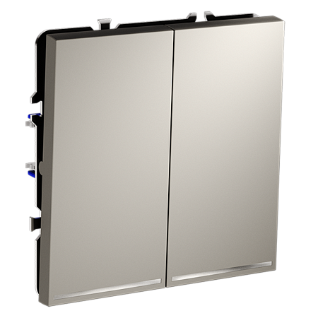 Выключатель встраиваемый VOLTUM S70 двухклавишный с подсветкой (кашемир) VLS020203 Выключатель встраиваемый VOLTUM S70 двухклавишный с подсветкой (кашемир) VLS020203