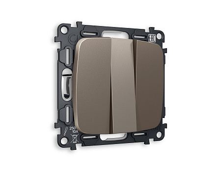 Комплект механизма 3-клавишного выключателя Ambrella Volt OMEGA MO635010 Комплект механизма 3-клавишного выключателя Ambrella Volt OMEGA MO635010