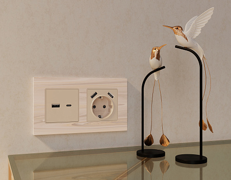 Лицевая панель для электрической розетки с/з со шторками 2USB A+A QUANT Ambrella Volt ALFA AP3290 Лицевая панель для электрической розетки с/з со шторками 2USB A+A QUANT Ambrella Volt ALFA AP3290