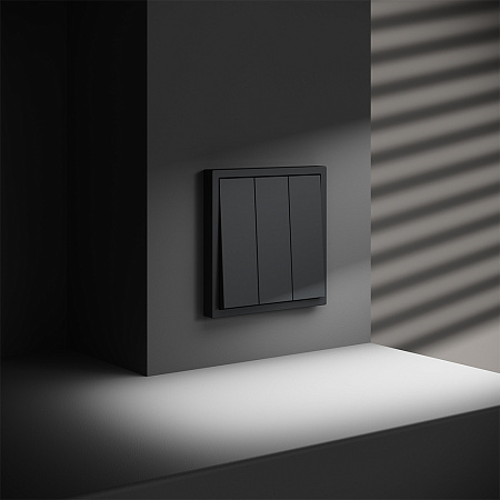 Выключатель встраиваемый VOLTUM S70 трехклавишный (графит) VLS030107 Выключатель встраиваемый VOLTUM S70 трехклавишный (графит) VLS030107