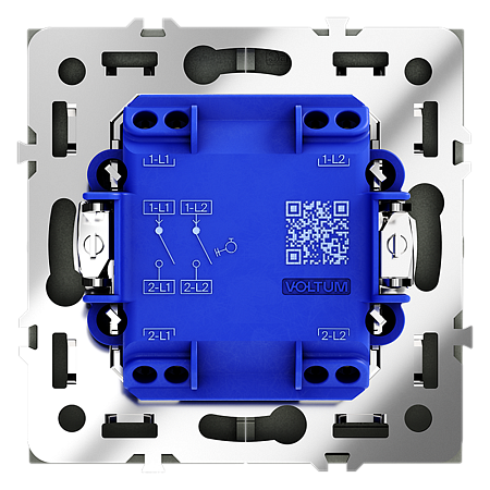 Выключатель с самовозвратом встраиваемый VOLTUM S70 двухклавишный (черный матовый) VLS020608 Выключатель с самовозвратом встраиваемый VOLTUM S70 двухклавишный (черный матовый) VLS020608