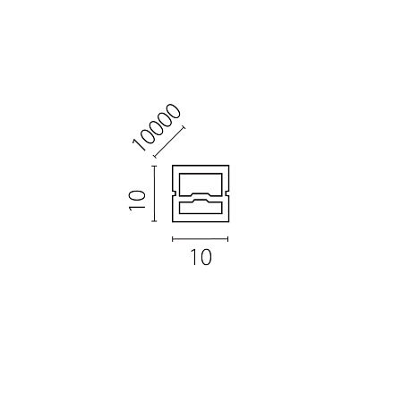Профиль квадратный силиконовый 10х10 мм (тип В) Lightstar Profiled 441011