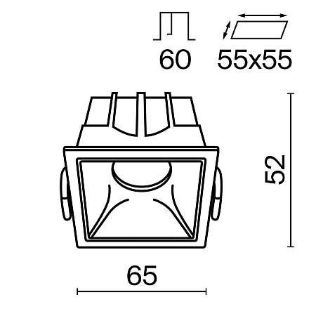 Светильник встраиваемый Maytoni Alfa LED DL043-01-10W3K-D-SQ-WB