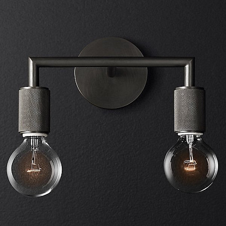 Бра Imperiumloft RH Utilitaire Double Sconce Black 44.555 123263-22