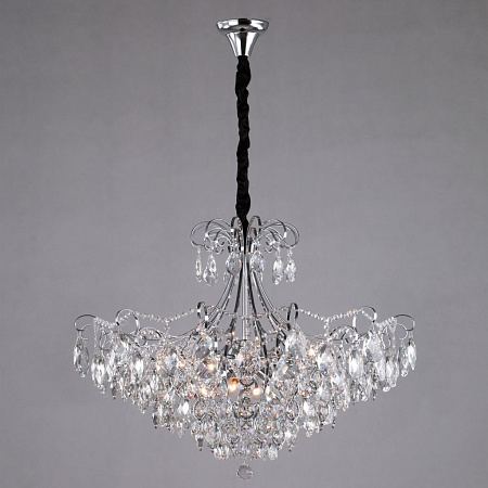 Хрустальная люстра Eurosvet Crystal 10080/12 хром/прозрачный хрусталь Strotskis 00000081821 Хрустальная люстра Eurosvet Crystal 10080/12 хром/прозрачный хрусталь Strotskis 00000081821