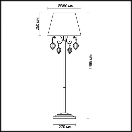 Торшер Odeon Light Adriana 3922/1F