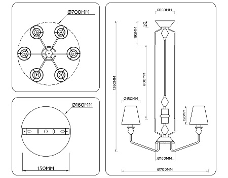 Люстра подвесная Ambrella light High light LH75401 Люстра подвесная Ambrella light High light LH75401
