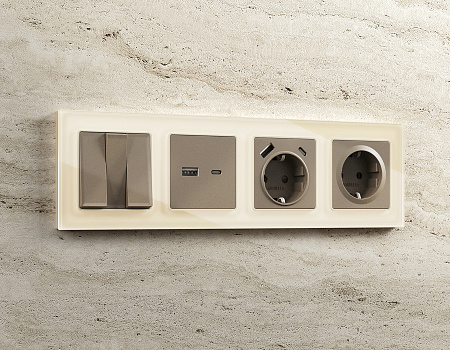 Лицевая панель для электрической розетки с заземлением со шторками 2USB A+A QUANT AP6390 Ambrella Volt ALFA AP6400 Лицевая панель для электрической розетки с заземлением со шторками 2USB A+A QUANT AP6390 Ambrella Volt ALFA AP6400