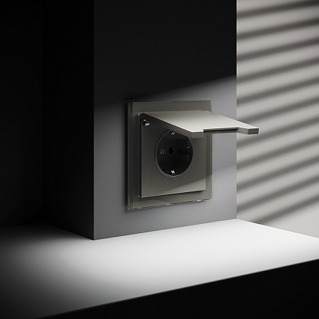 Розетка встраиваемая VOLTUM S70 с заземлением, защитными шторками и крышкой (шелк) VLS040304 Розетка встраиваемая VOLTUM S70 с заземлением, защитными шторками и крышкой (шелк) VLS040304