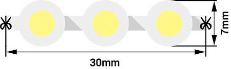Светодиодная лента  DIP 5мм, 96 LED/м, 7,7 Вт/м, 12В , IP68, Цвет: Холодный белый, 970мм SWG 001044